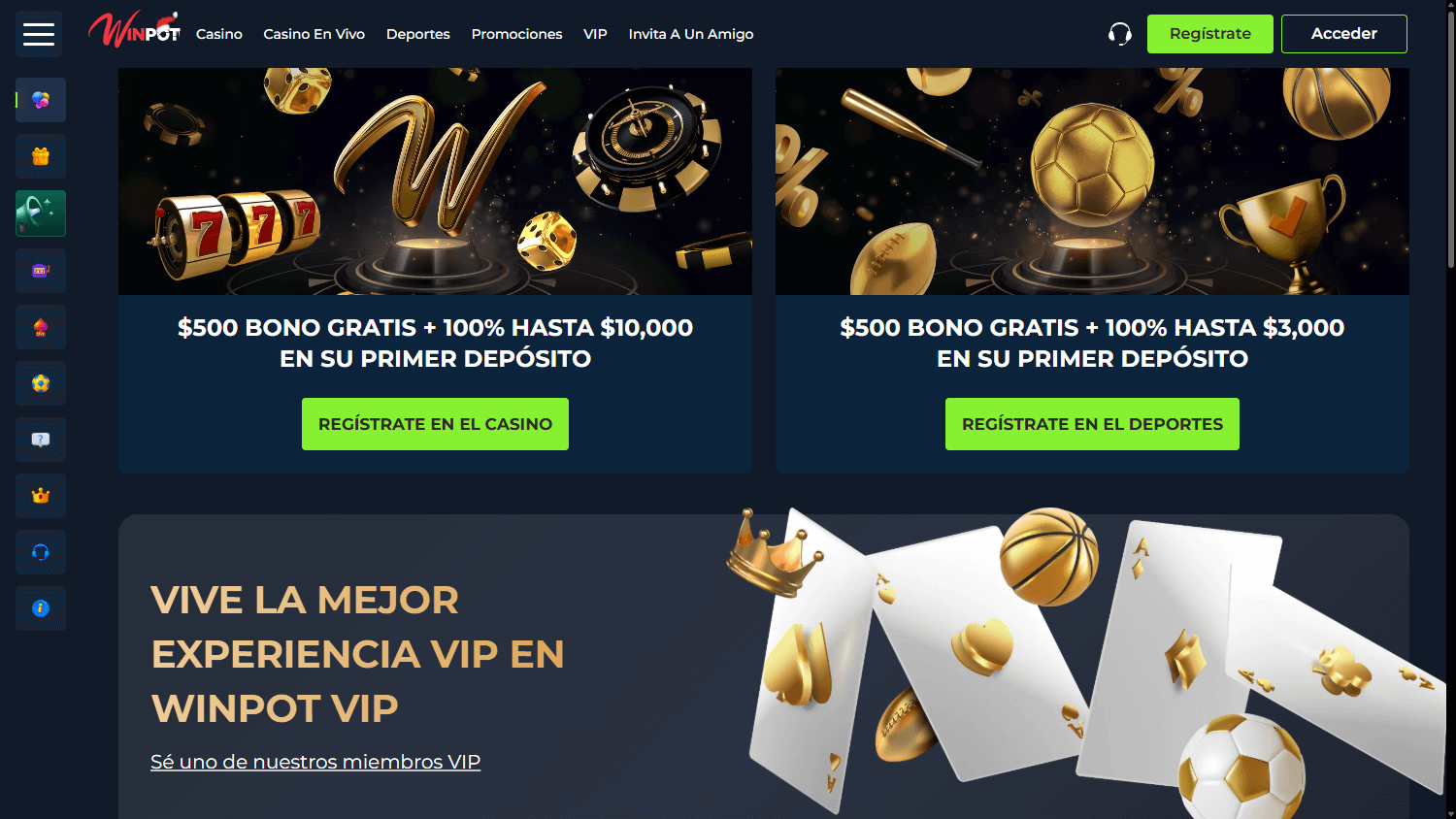 Winpot Casino Desktop screenshot
